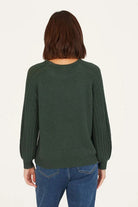 Thought Florna Organic Cotton Fluffy Jumper - Forest Green