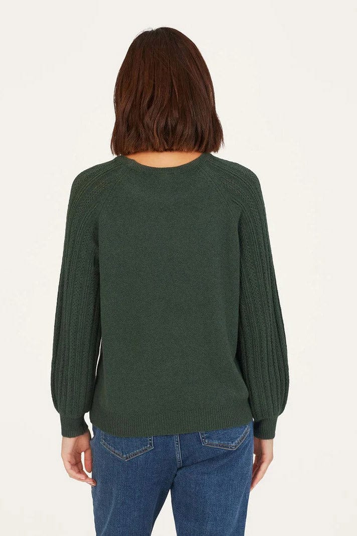 Thought Florna Organic Cotton Fluffy Jumper - Forest Green