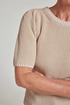 Thought Perfect Organic Cotton Knit T-Shirt - Linen Cream