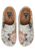 Verbenas York Bloom Bird Print Slippers - Salvia