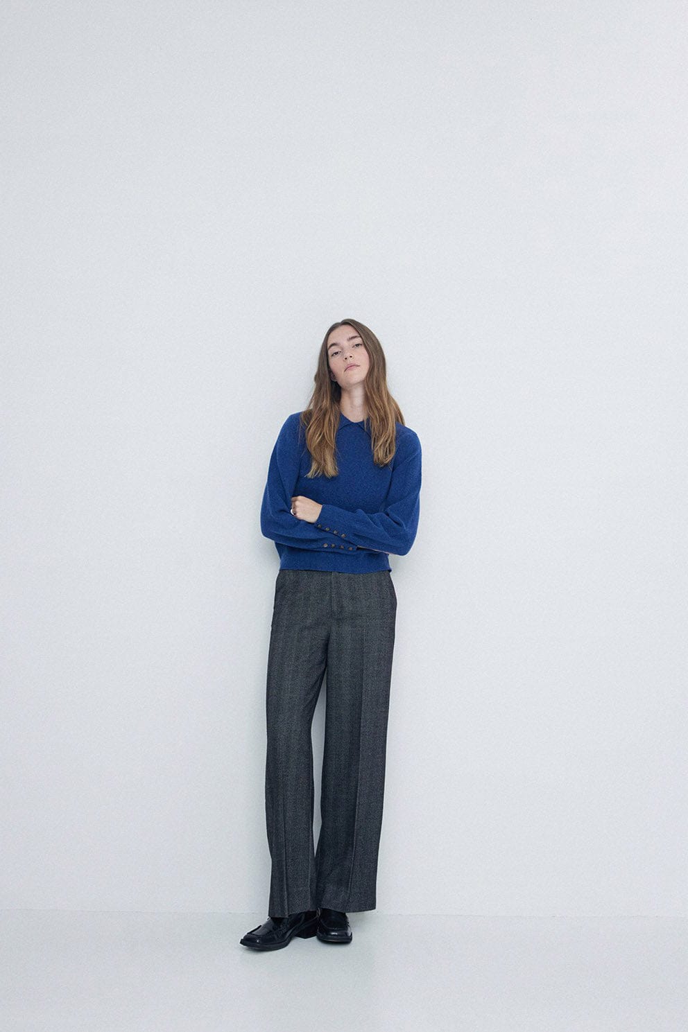 Yerse Collared Jumper - Uniform Blue