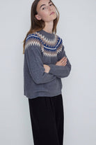 Yerse Fairisle Jumper - Uniform Blue