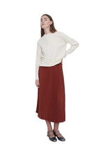 Yerse Pleated Midi Skirt - Terracotta