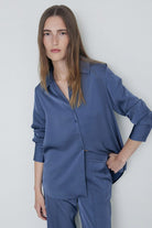 Yerse Satin Shirt - Lead