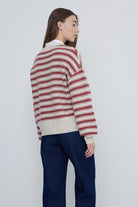 Yerse Stripe Wool Jumper  - Ecru/Ancient Rose