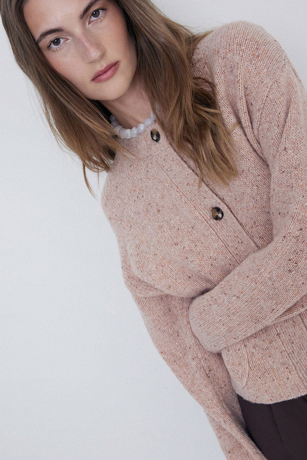 Yerse Wool Cardigan - Pink